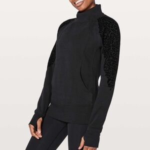 Lululemon Floral Flock Black Pullover size 2